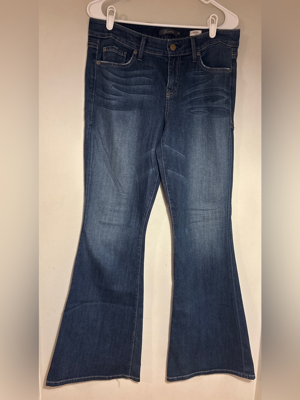 Level 99 Dahlia Flare Jeans Size 30 Dark Wash Stretch Made in USA